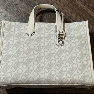 Michael Kors White and Gray Totes with Signature Design
